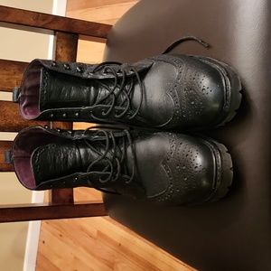 Allen Edmonds, Long Branch wingtip boots, size 12 3E wide. Worn 2x. Black.